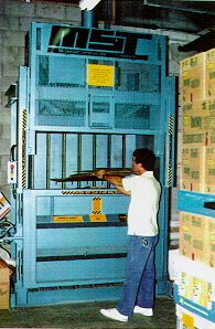 Our vertical baler at work!